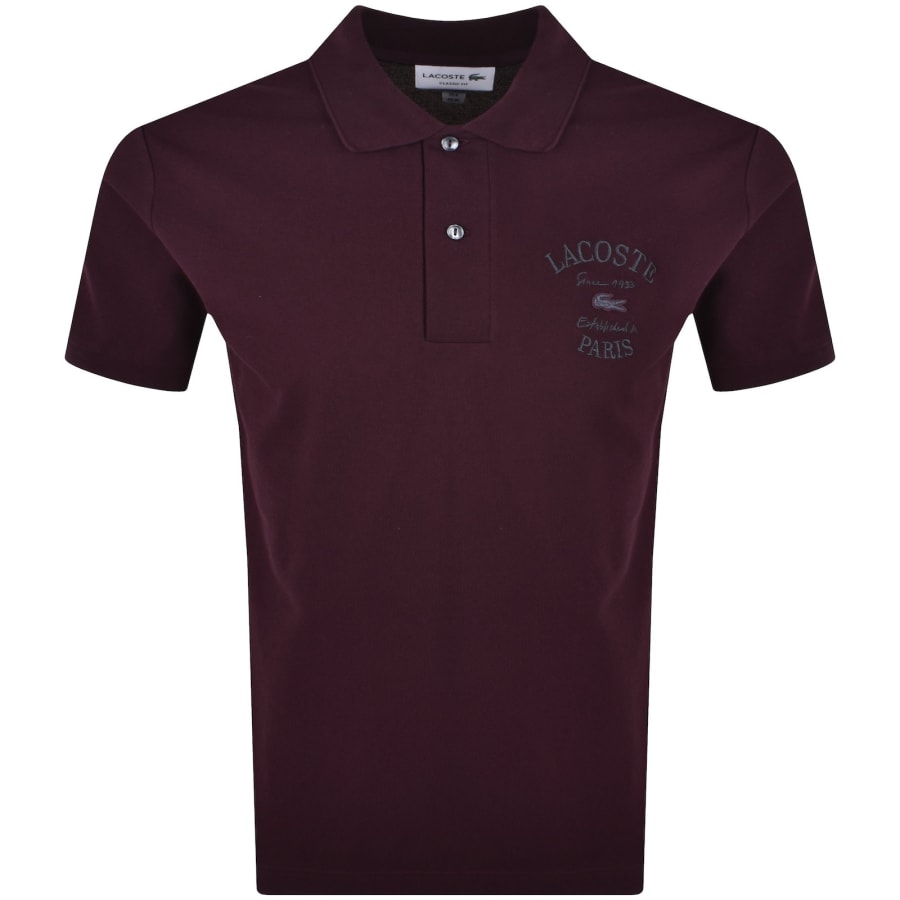 Image number 1 for Lacoste Short Sleeved Polo T Shirt Purple