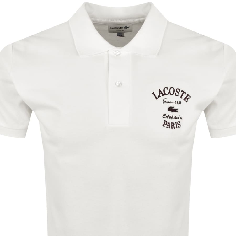 Image number 2 for Lacoste Short Sleeved Polo T Shirt White