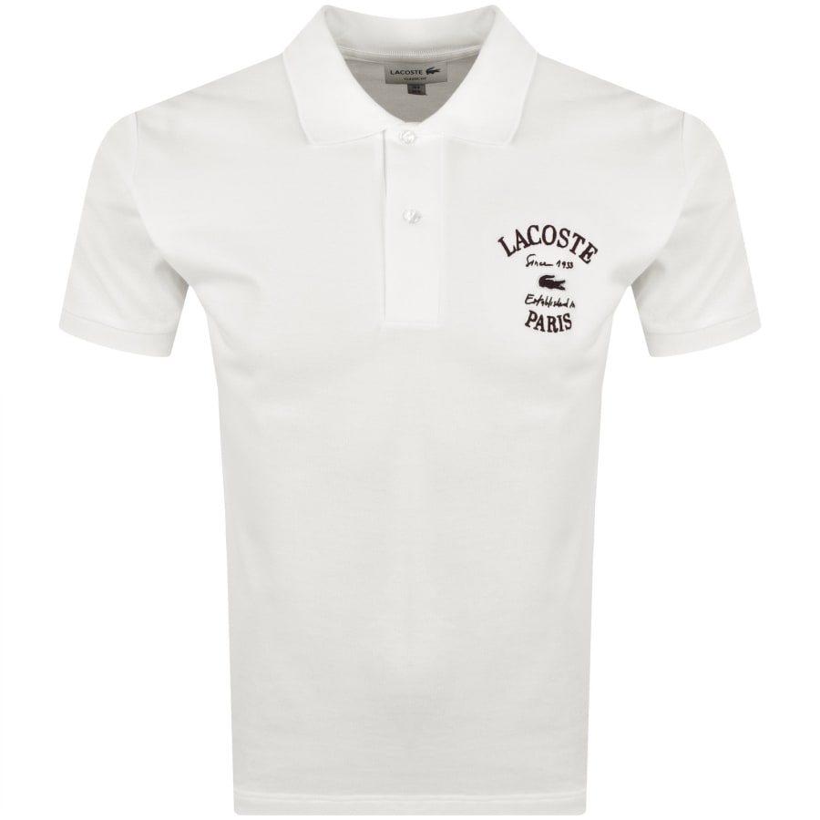 Image number 1 for Lacoste Short Sleeved Polo T Shirt White