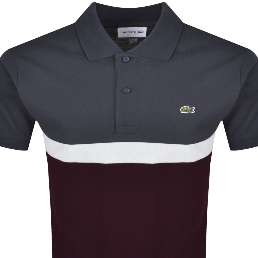 Image number 2 for Lacoste Colour Block Polo T Shirt Grey