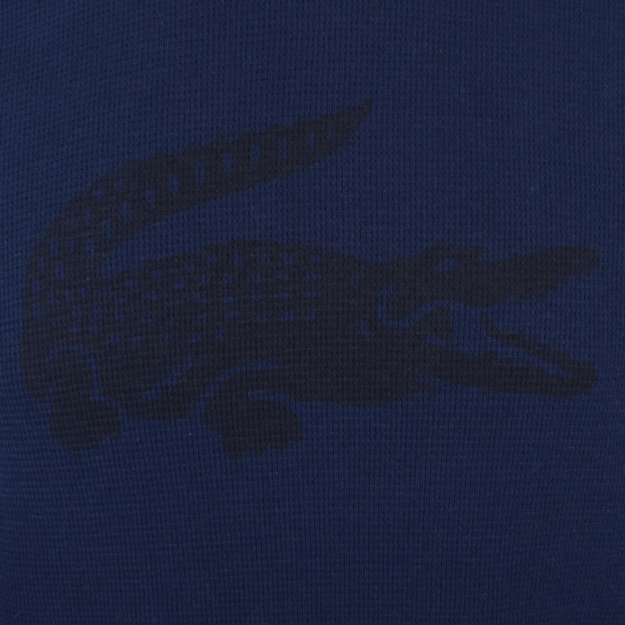 Image number 3 for Lacoste Lounge Waffle Hoodie Navy