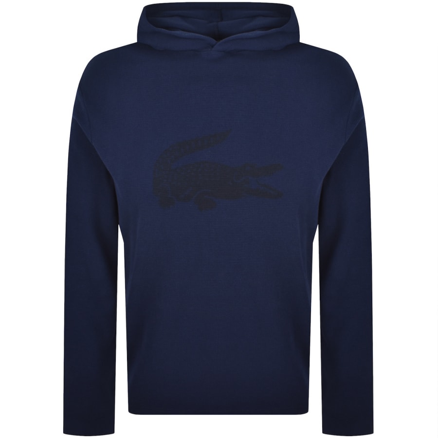 Image number 1 for Lacoste Lounge Waffle Hoodie Navy