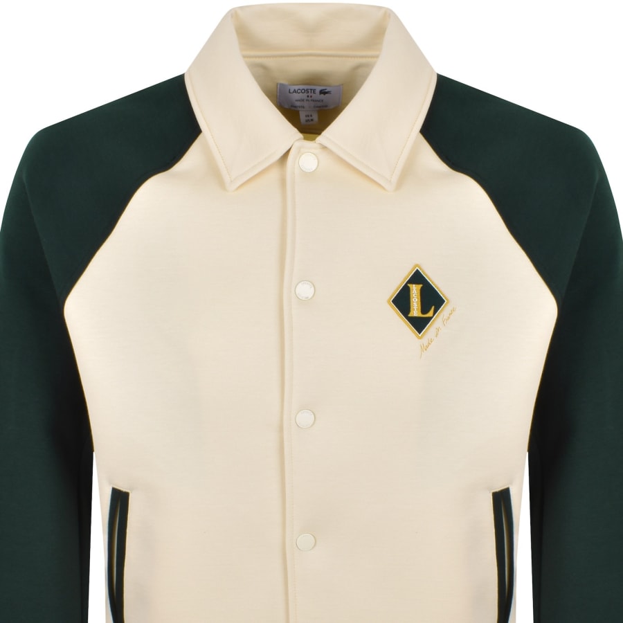 Image number 2 for Lacoste Varsity Bomber Jacket Beige