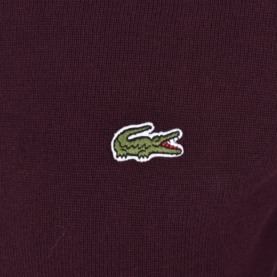 Image number 3 for Lacoste Quarter Zip Knit Jumper Purple