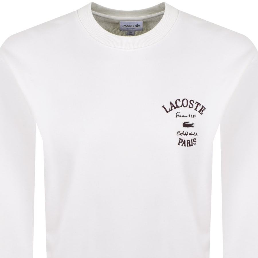 Image number 2 for Lacoste Crew Neck Sweatshirt White