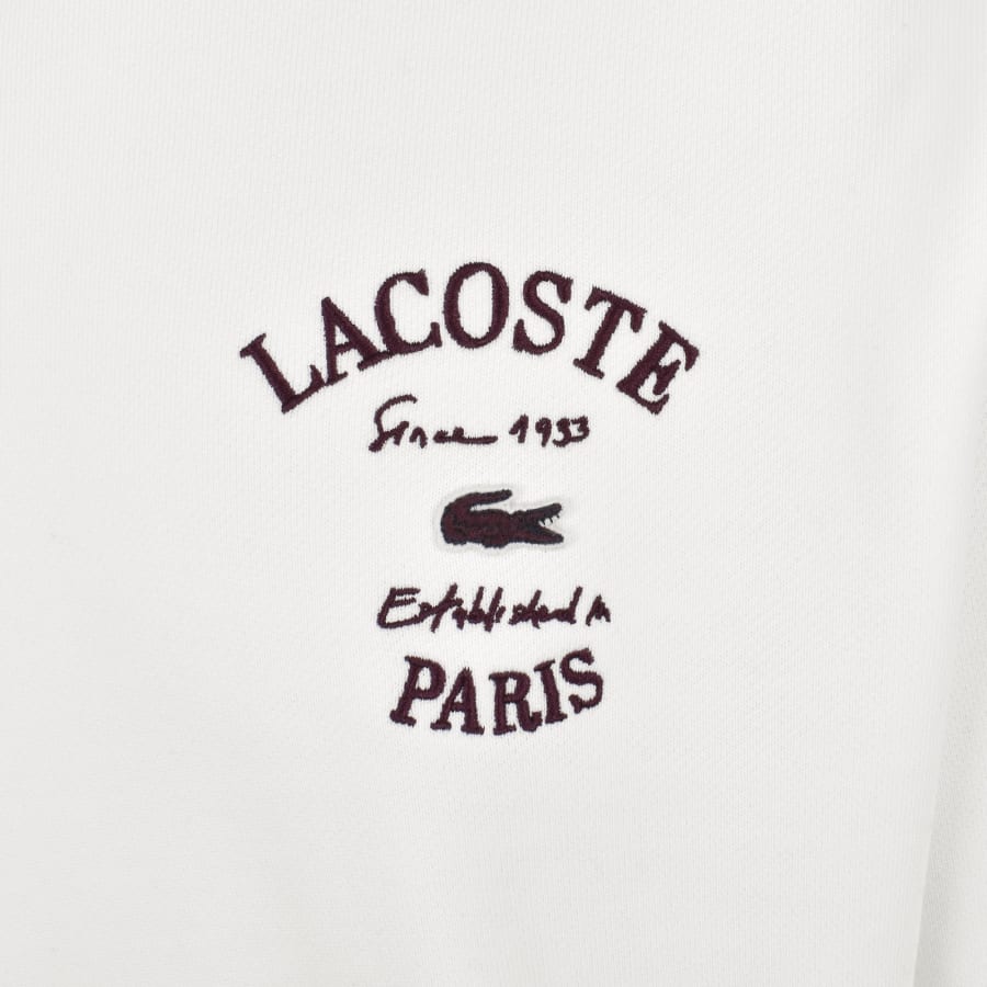 Image number 3 for Lacoste Crew Neck Sweatshirt White