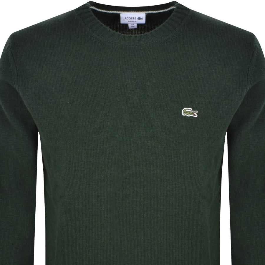 Image number 2 for Lacoste Wool Crew Neck Jumper Green