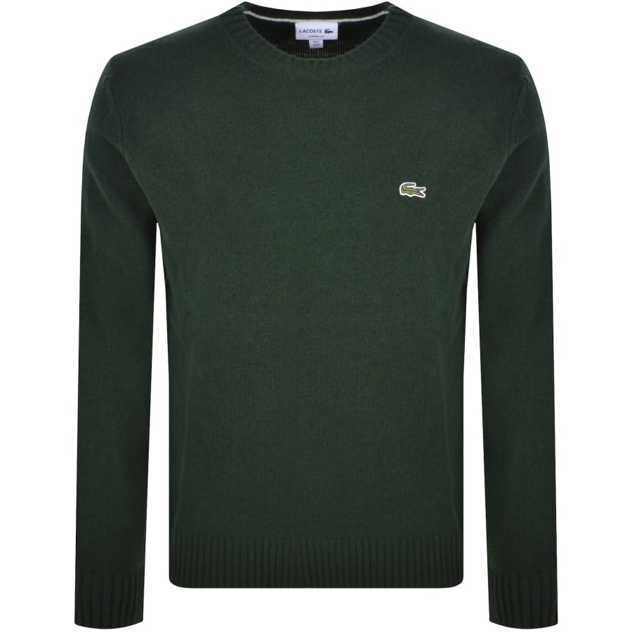 Image number 1 for Lacoste Wool Crew Neck Jumper Green
