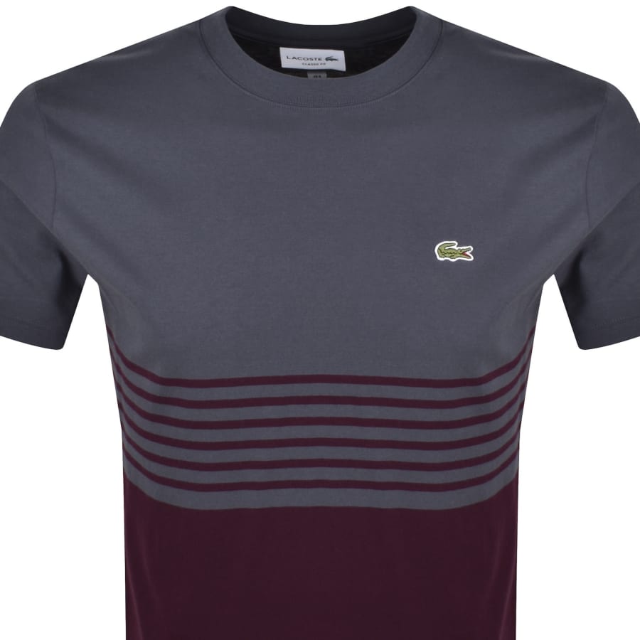 Image number 2 for Lacoste Colour Block T Shirt Grey