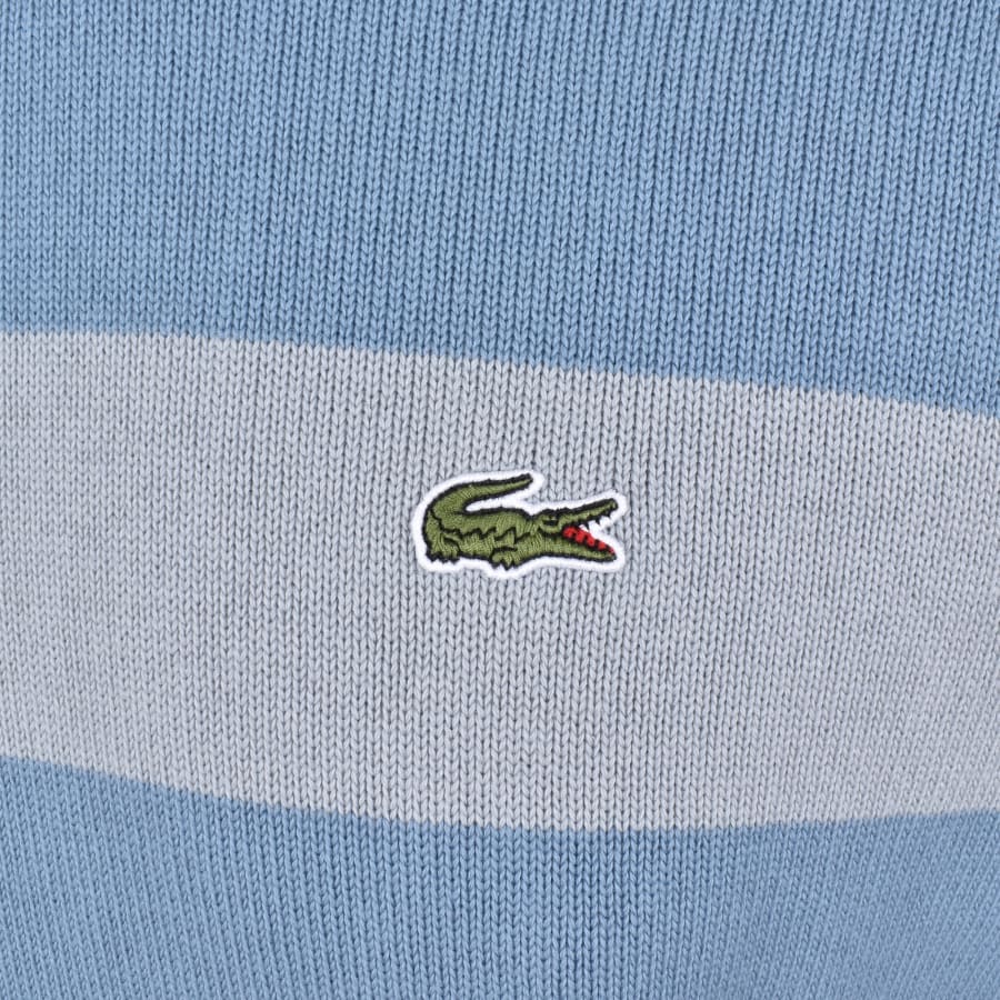 Image number 3 for Lacoste Striped Knit Jumper Blue