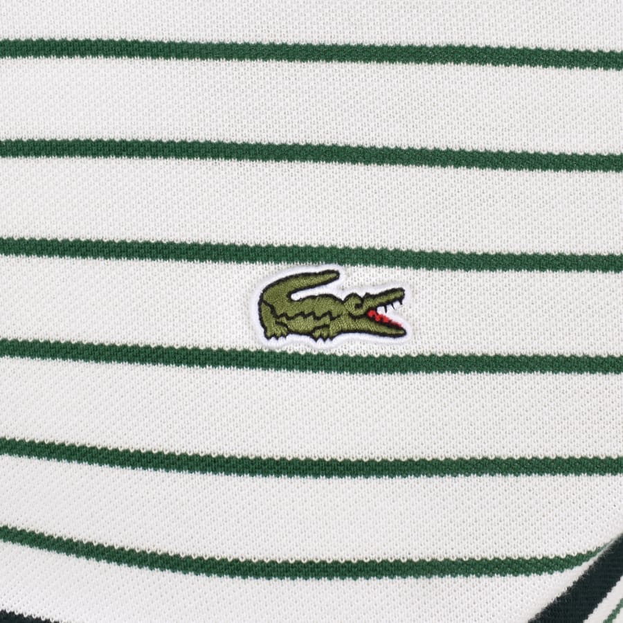 Image number 3 for Lacoste Striped Polo T Shirt White