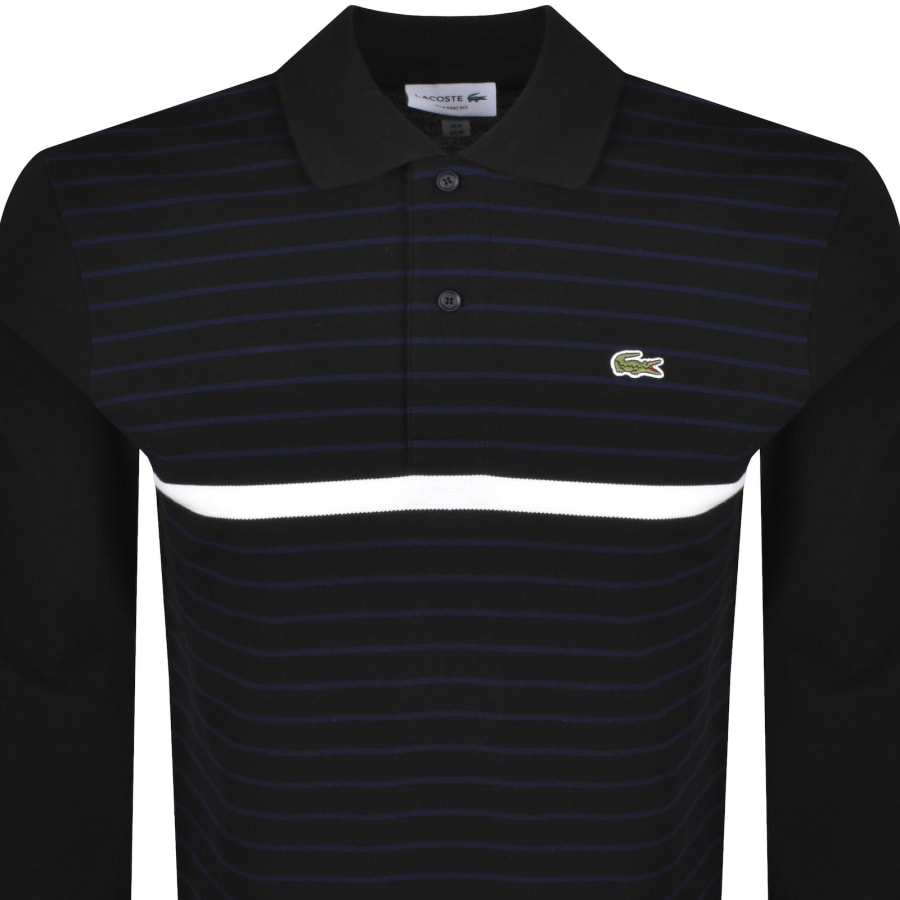 Image number 2 for Lacoste Striped Polo T Shirt Black