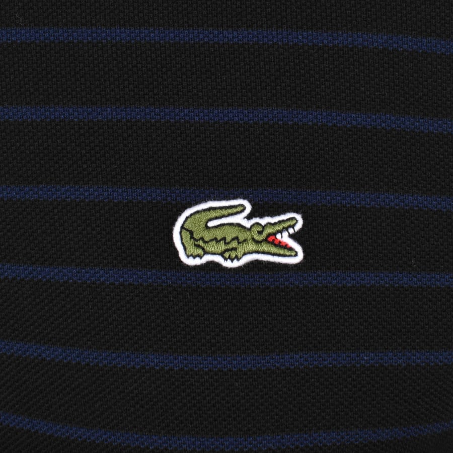 Image number 3 for Lacoste Striped Polo T Shirt Black