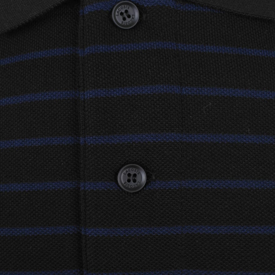 Image number 4 for Lacoste Striped Polo T Shirt Black