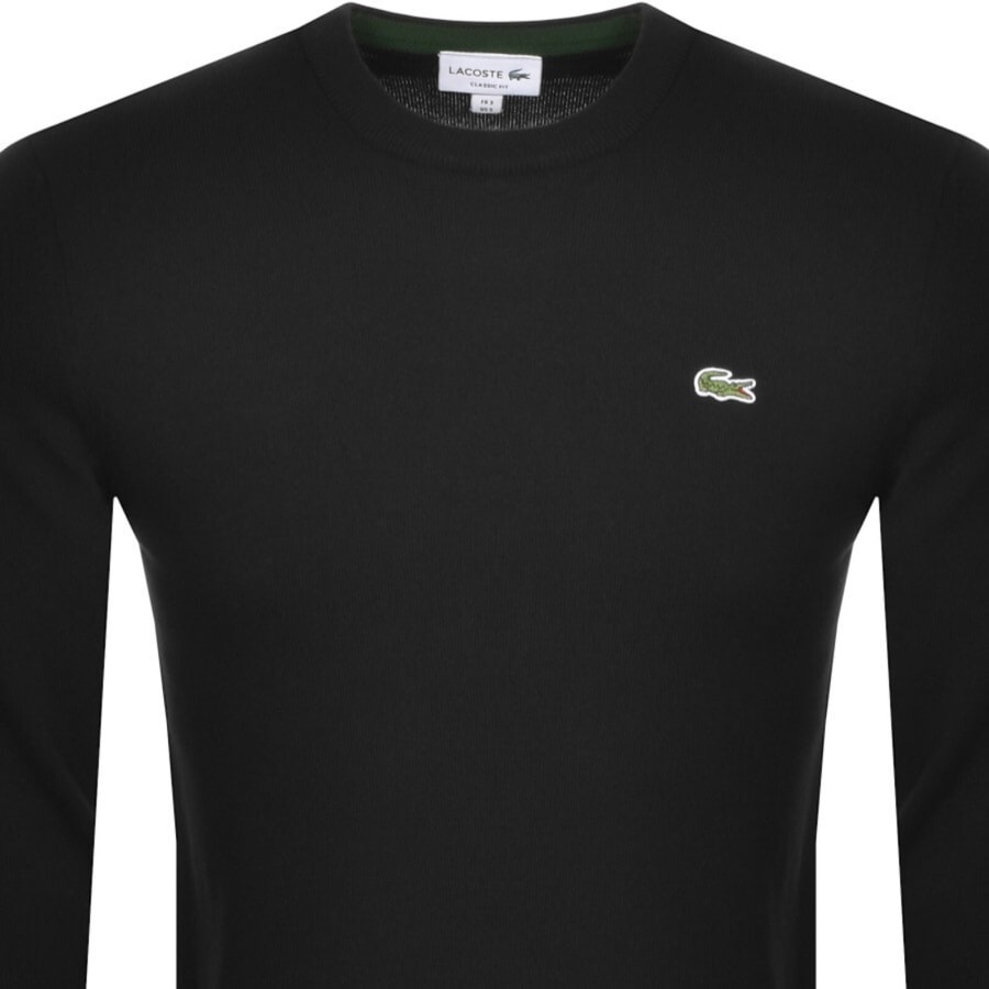 Image number 2 for Lacoste Crew Neck Knit Jumper Black