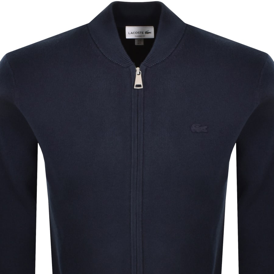 Image number 2 for Lacoste Full Zip Knit Jumper Navy