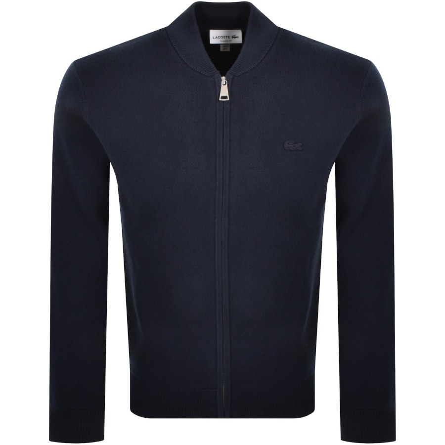 Image number 1 for Lacoste Full Zip Knit Jumper Navy