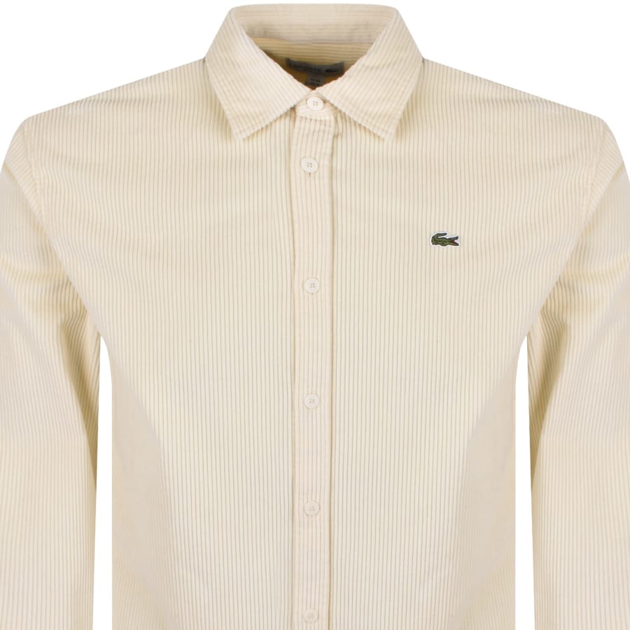 Image number 2 for Lacoste Corduroy Long Sleeved Shirt Cream