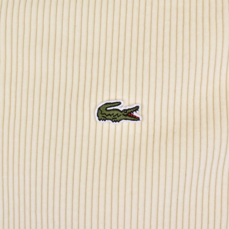 Image number 3 for Lacoste Corduroy Long Sleeved Shirt Cream