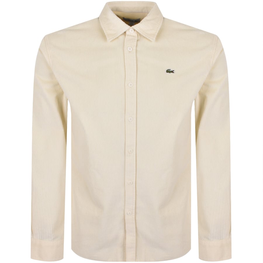 Image number 1 for Lacoste Corduroy Long Sleeved Shirt Cream