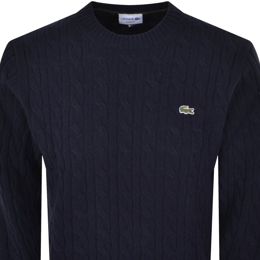Image number 2 for Lacoste Wool Crew Neck Jumper Navy