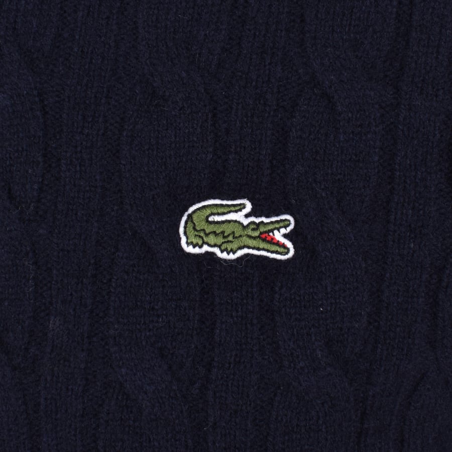 Image number 3 for Lacoste Wool Crew Neck Jumper Navy