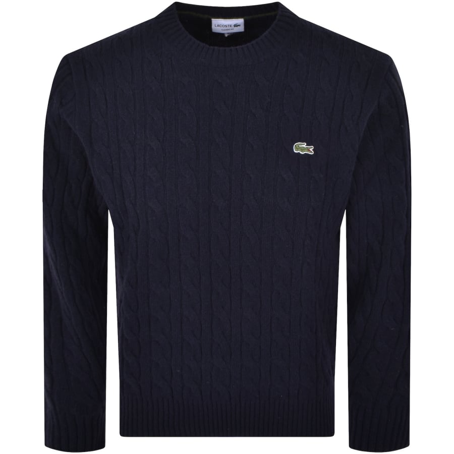 Image number 1 for Lacoste Wool Crew Neck Jumper Navy