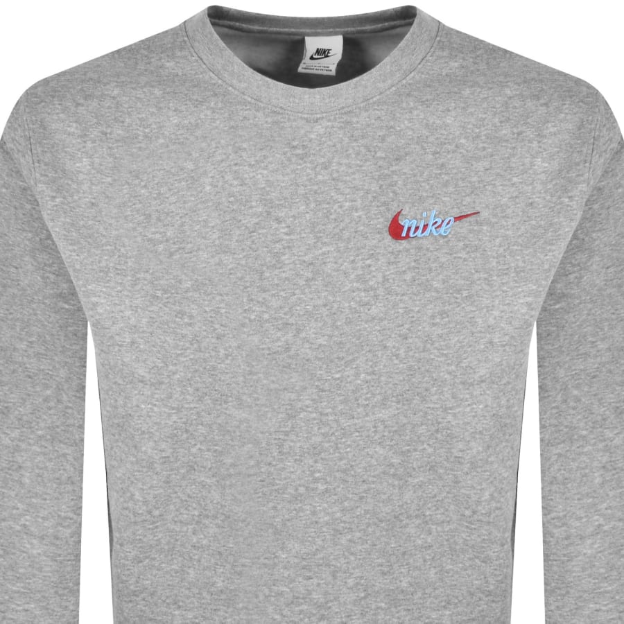 Image number 3 for Nike Crew Neck Club Sweatshirt Grey