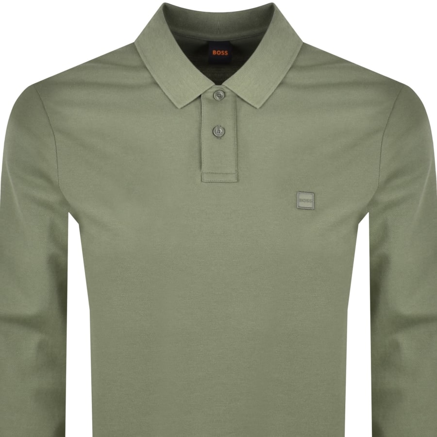 Image number 2 for BOSS Long Sleeve Passerby Polo T Shirt Green
