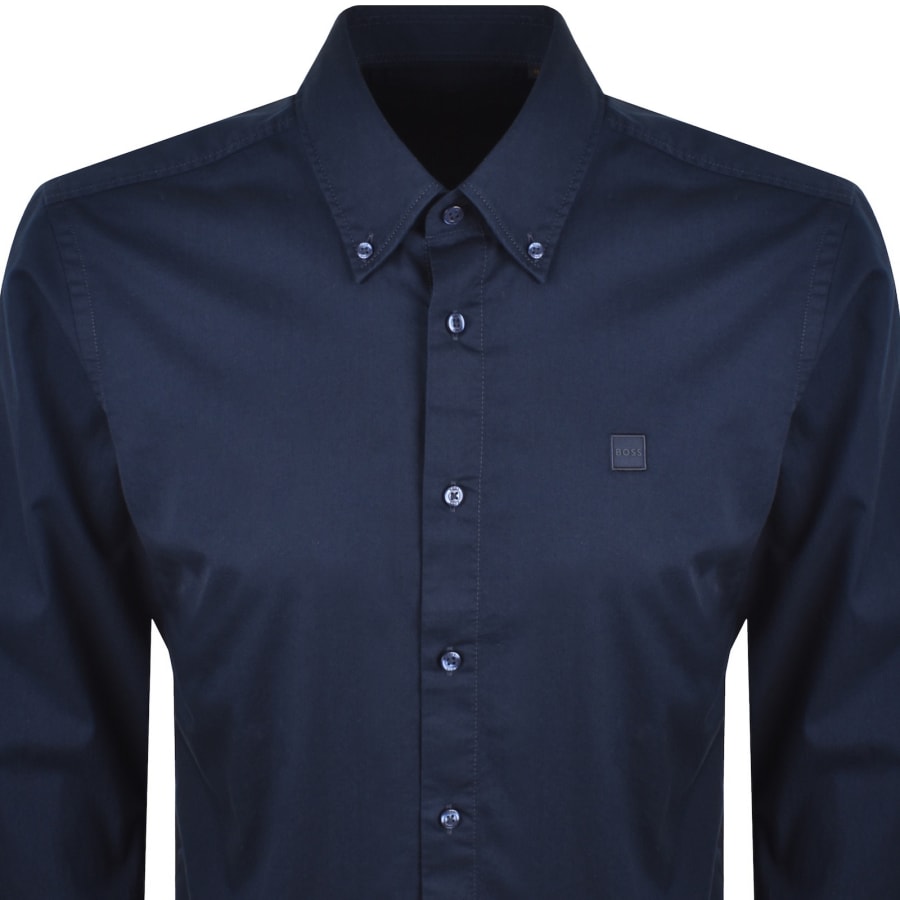 Image number 2 for BOSS Ricoplus Long Sleeve Shirt Dark Blue