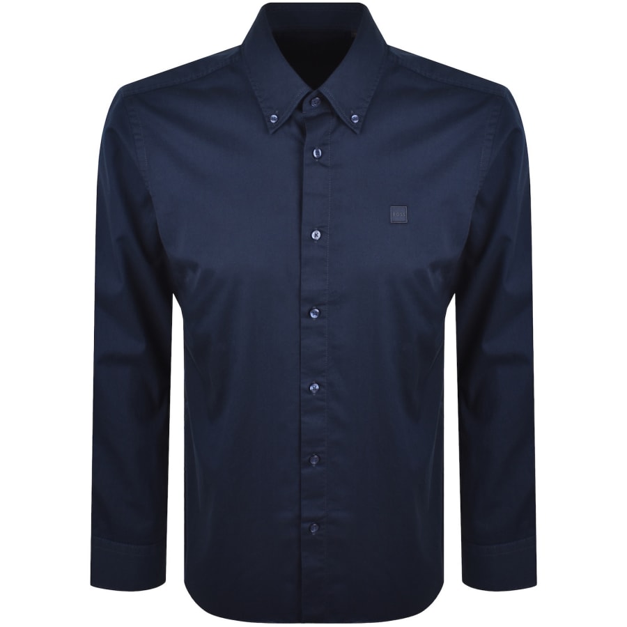 Image number 1 for BOSS Ricoplus Long Sleeve Shirt Dark Blue