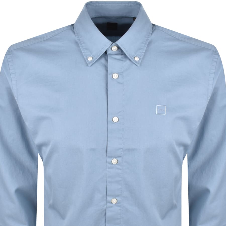 Image number 2 for BOSS Ricoplus Long Sleeve Shirt Blue