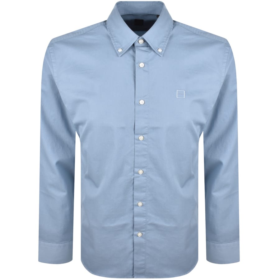 Image number 1 for BOSS Ricoplus Long Sleeve Shirt Blue
