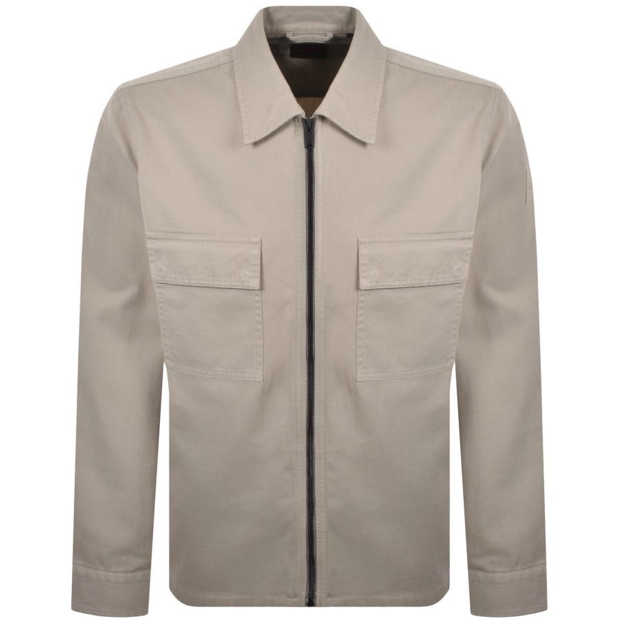 Image number 2 for BOSS Lorum Full Zip Overshirt Brown