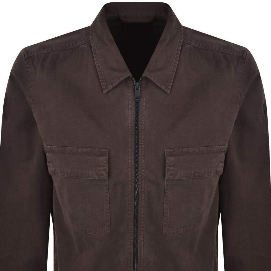Image number 3 for BOSS Lorum Full Zip Overshirt Dark Brown