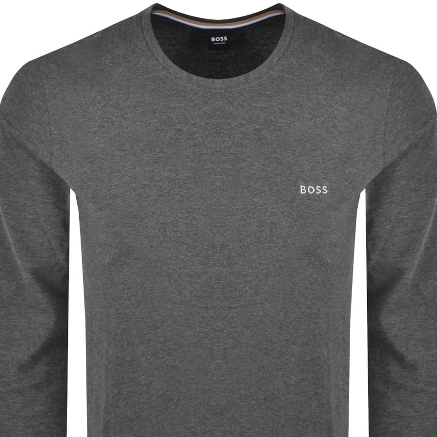 Image number 2 for BOSS Mix And Match Long Sleeve T Shirt Grey