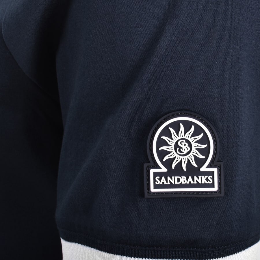 Image number 4 for Sandbanks Silicone Zip Polo T Shirt Navy
