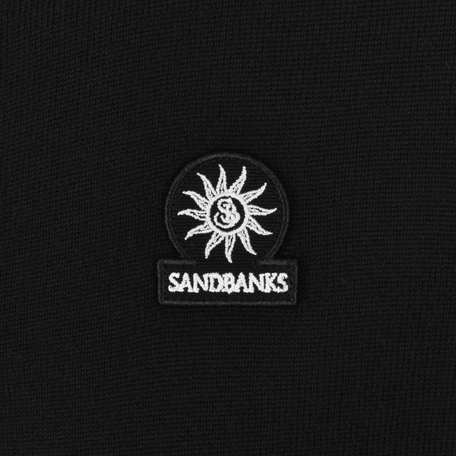 Image number 3 for Sandbanks Tri Colour Tipped Cardigan Black