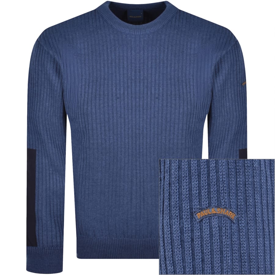 Image number 1 for Paul And Shark Tech Wool Jumper Blue