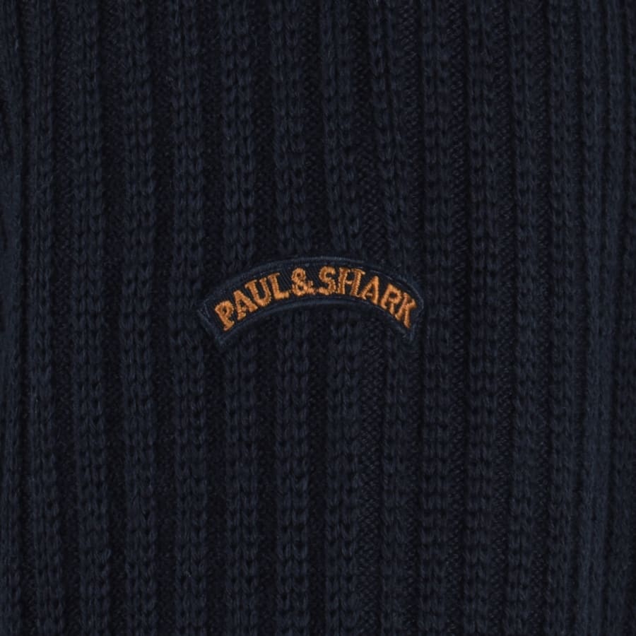 Image number 3 for Paul And Shark Quarter Zip Hybrid Jumper Navy