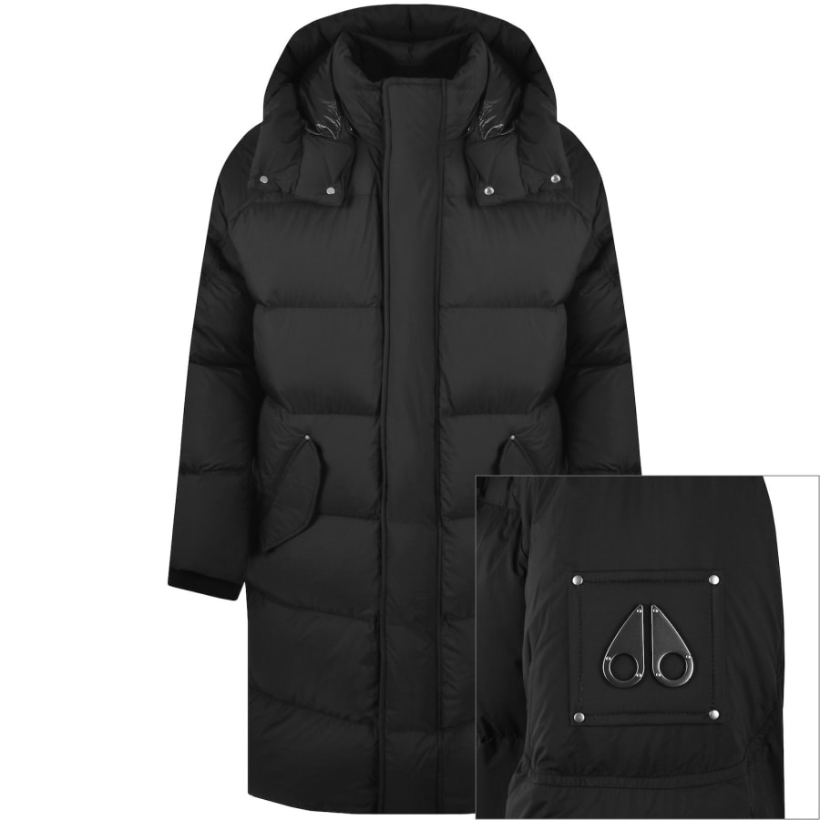 Image number 1 for Moose Knuckles Everest Long Puffer Jacket Black