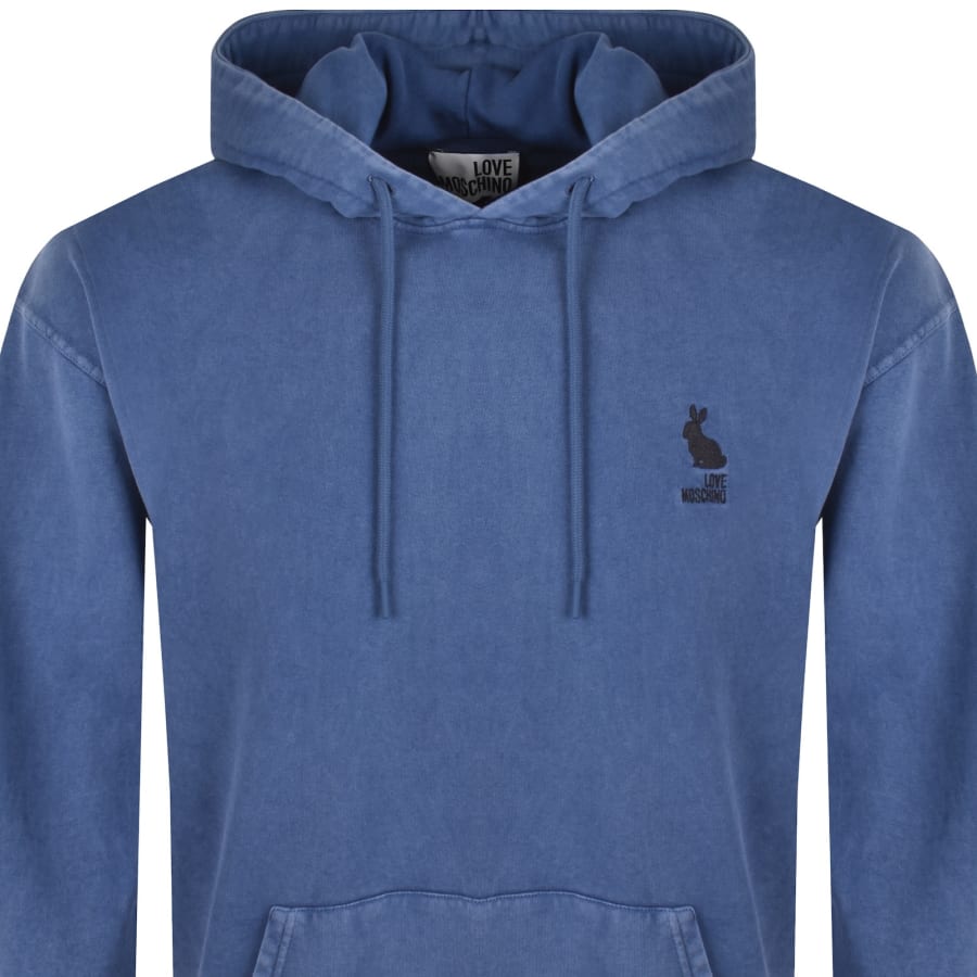 Image number 2 for Moschino Logo Hoodie Blue
