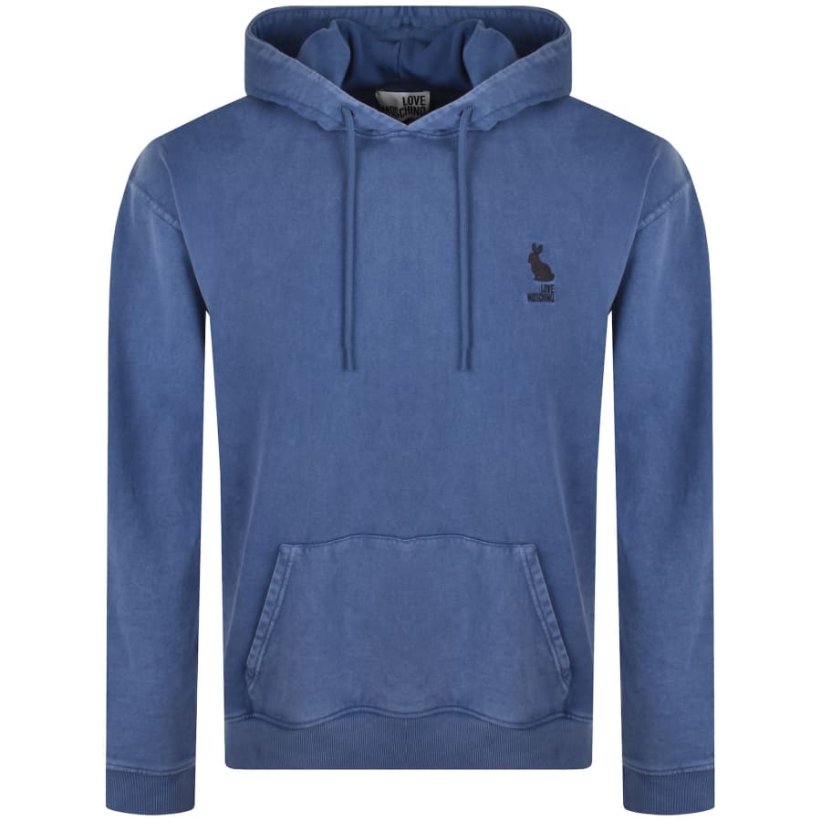 Image number 1 for Moschino Logo Hoodie Blue