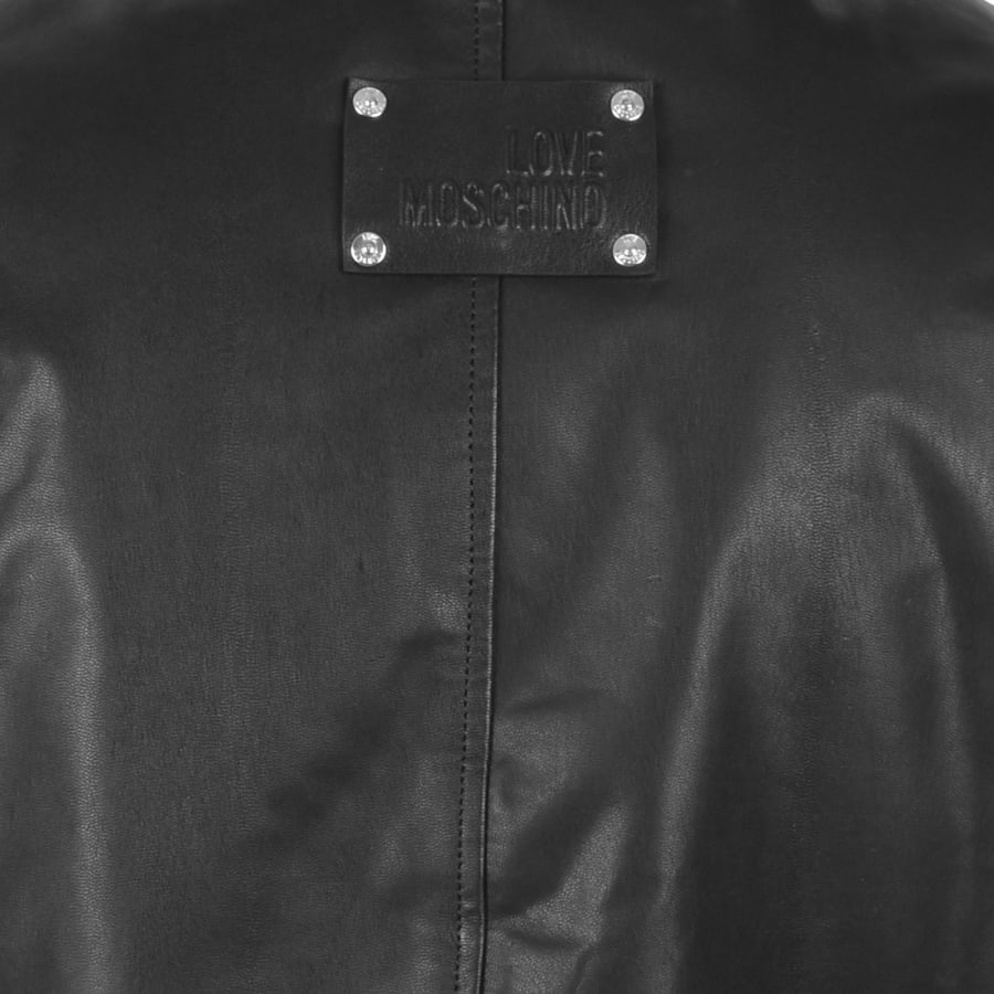 Image number 4 for Moschino Leather Jacket Black