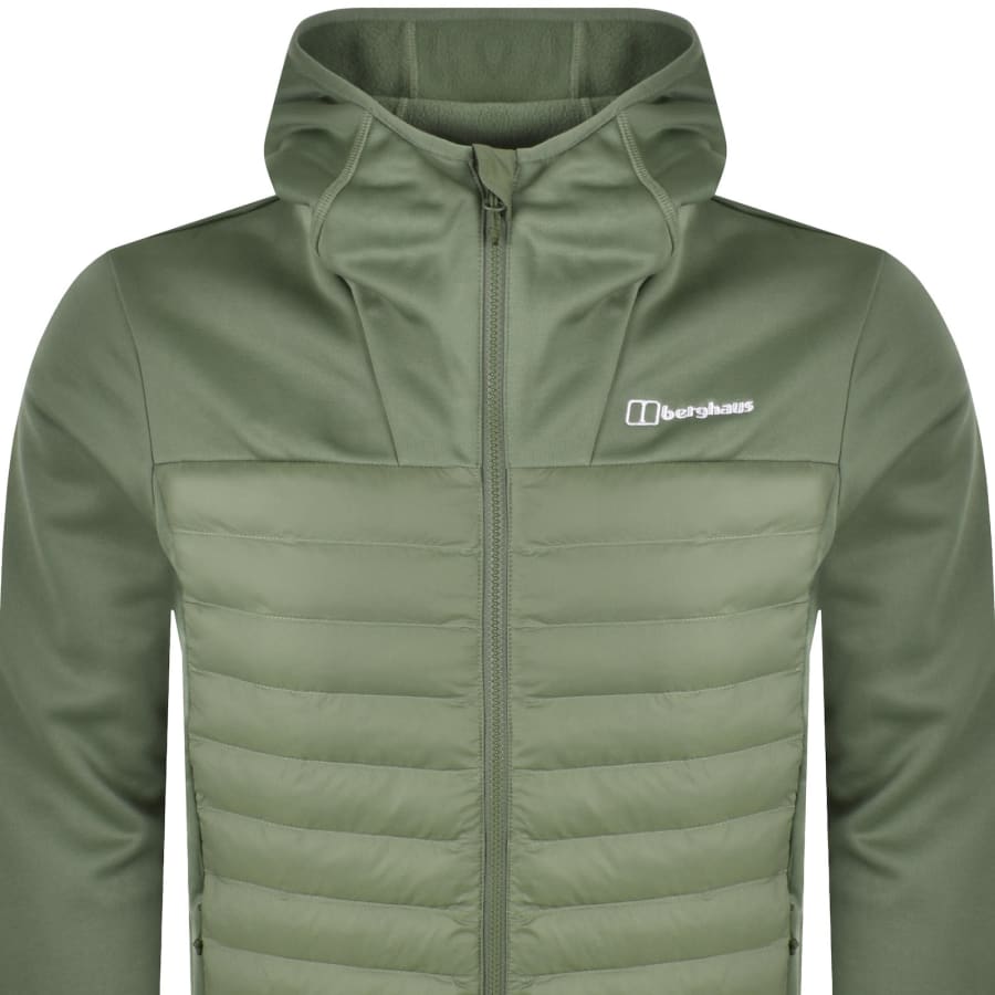 Image number 2 for Berghaus Vaskye Hooded Hybrid Jacket Green