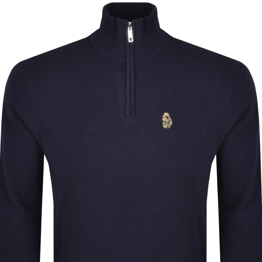 Image number 2 for Luke 1977 Pretender Quarter Zip Jumper Navy
