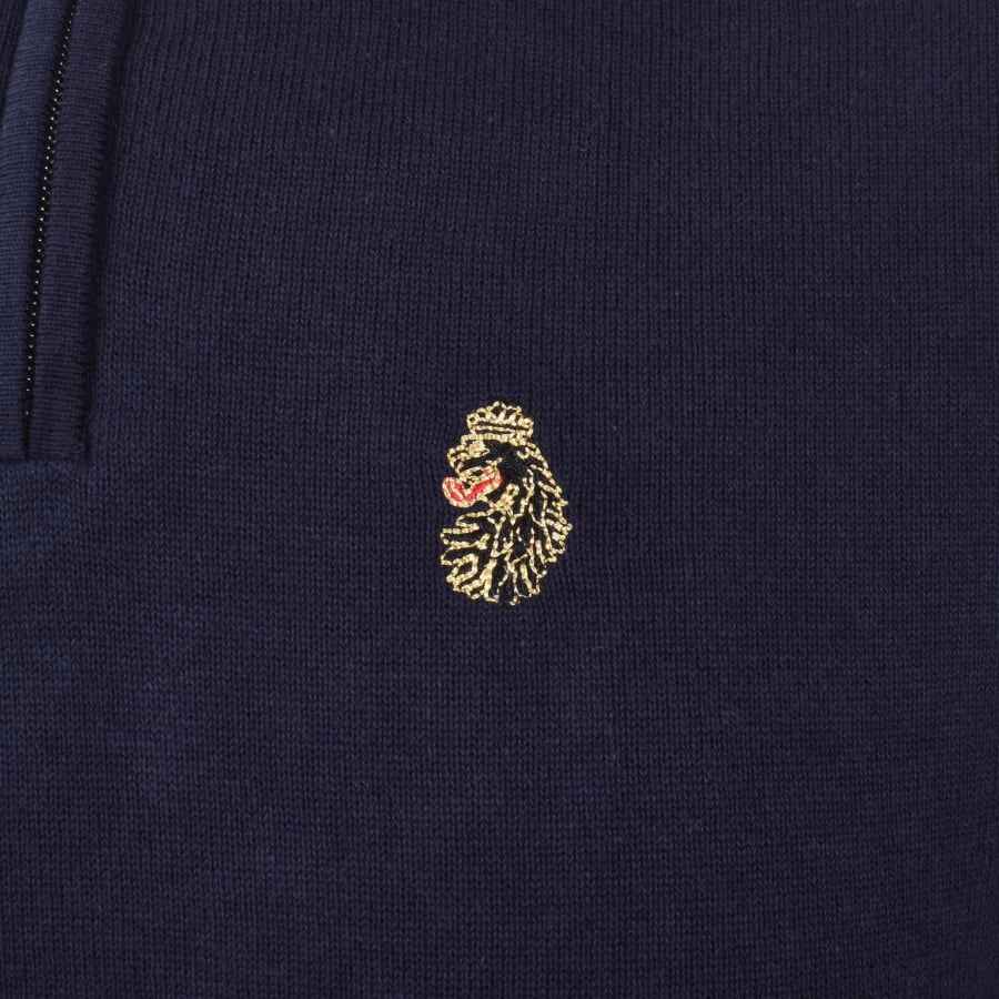 Image number 3 for Luke 1977 Pretender Quarter Zip Jumper Navy