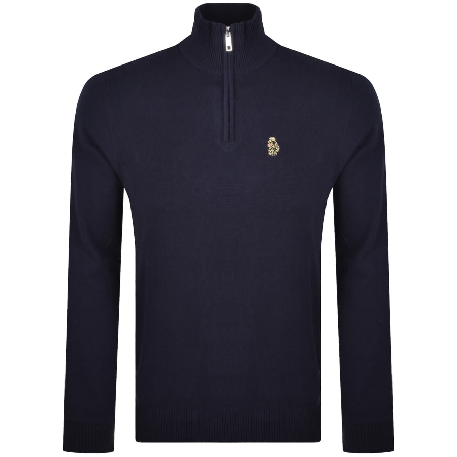 Image number 1 for Luke 1977 Pretender Quarter Zip Jumper Navy