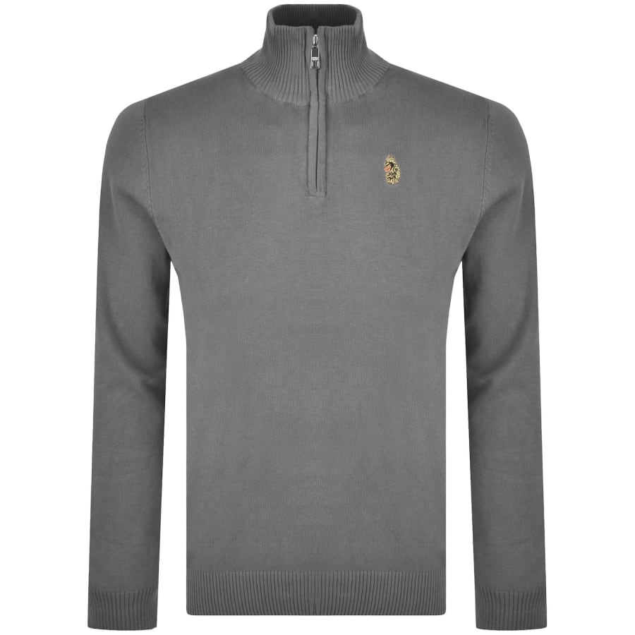 Image number 1 for Luke 1977 Pretender Quarter Zip Jumper Grey
