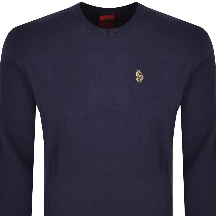 Image number 2 for Luke 1977 Gerard 3 Knit Jumper Navy